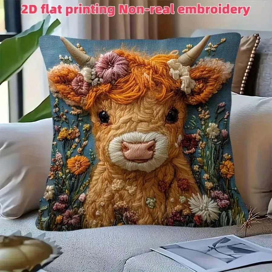 Pillow Insert 18X18 - 1 stuk vintage Highland koe decoratieve