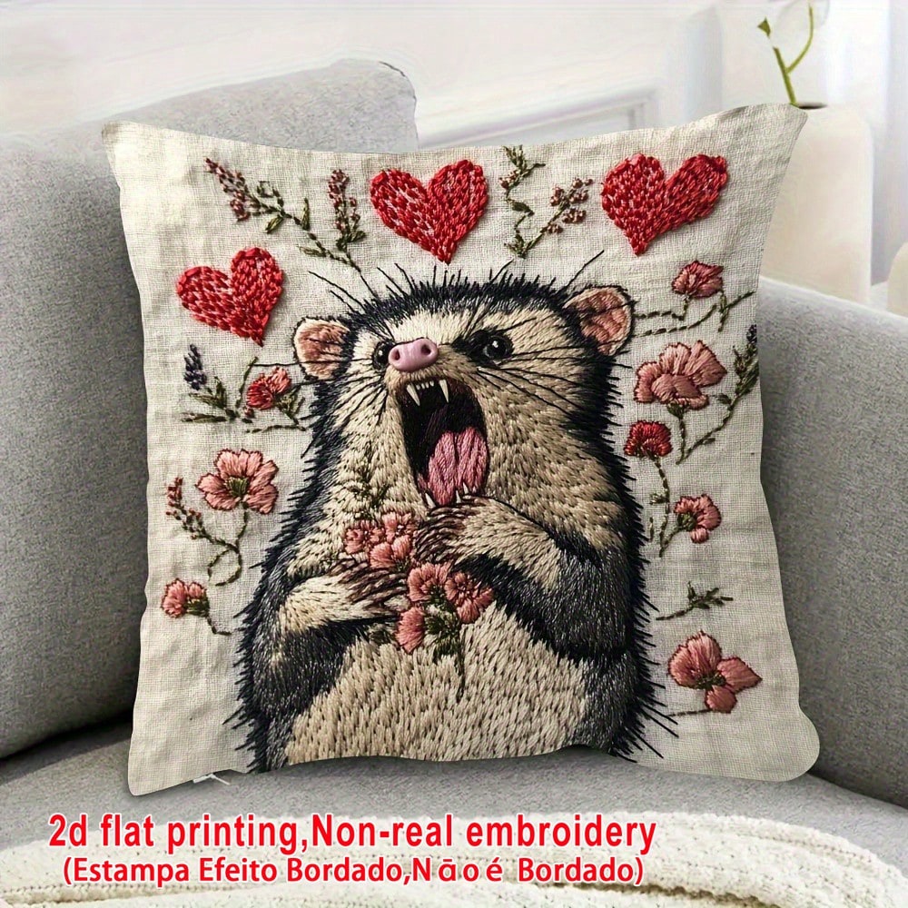 Pillow Insert 18X18 - 1st/2st 18x18 inch kussensloop, schreeuwende possum