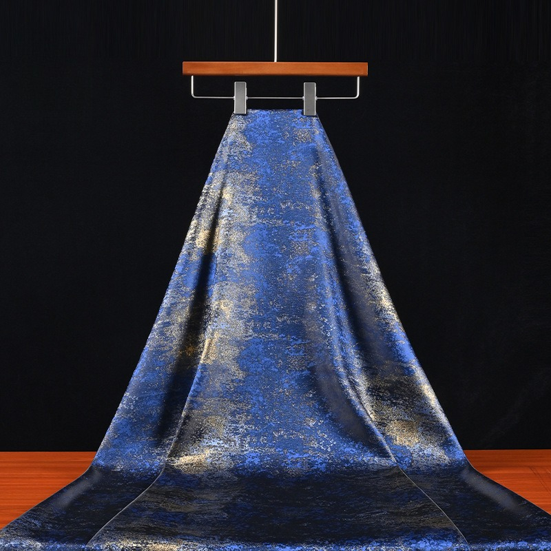 Home Textiles Usa - Retro blauwe, vergulde stof met een