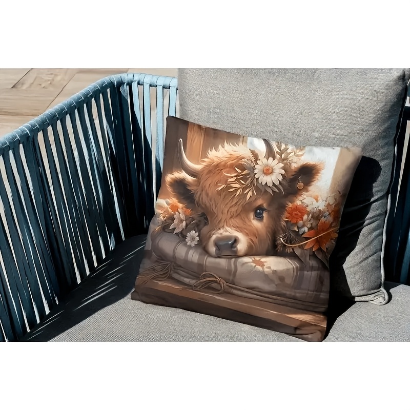2D Flat - 1 stuk Hooglandkoe K - Pillow Insert 18X18 recensie en prijs