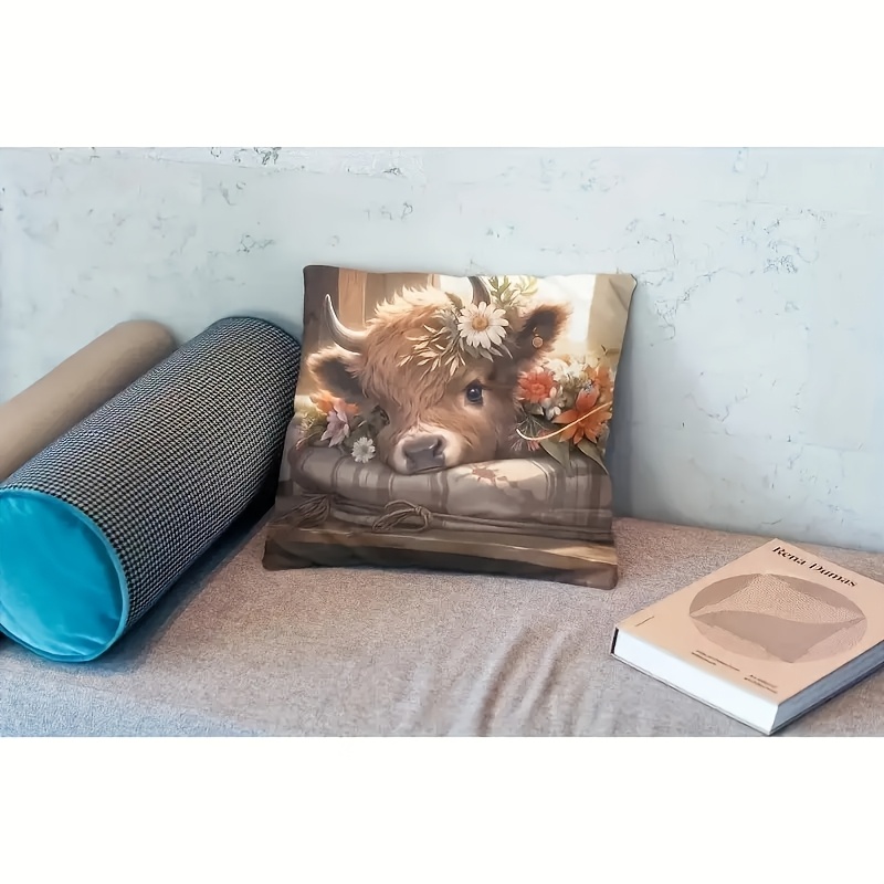 2D Flat - 1 stuk Hooglandkoe K - Pillow Insert 18X18 recensie en prijs
