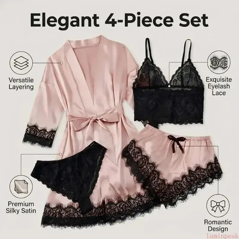 Damespyjama's van satijn, best - Home Textile recensie en prijs