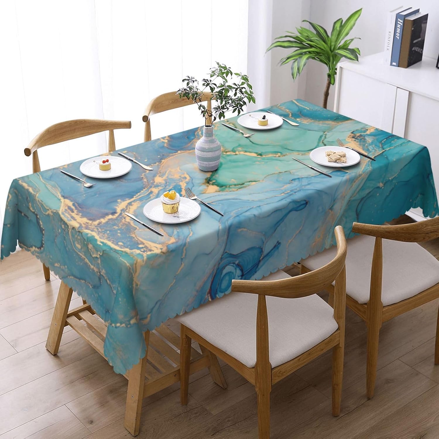 Luxe teal marmeren vloeibare t - Home Textiles Premium recensie en prijs